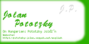 jolan pototzky business card